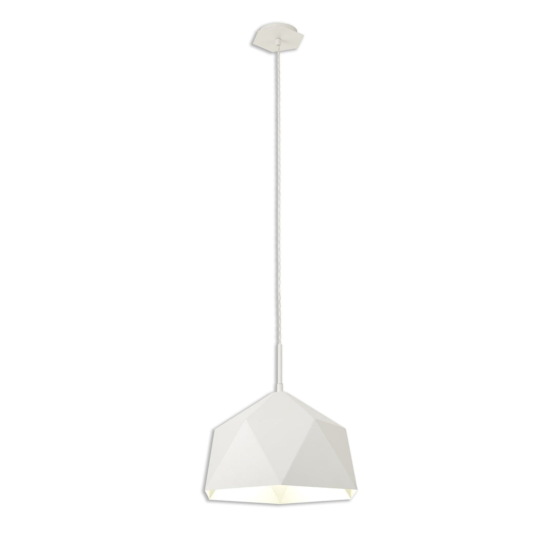 Nelson Lighting NL84609 Isle Single Pendant AdjustableWhite/Silver Inner