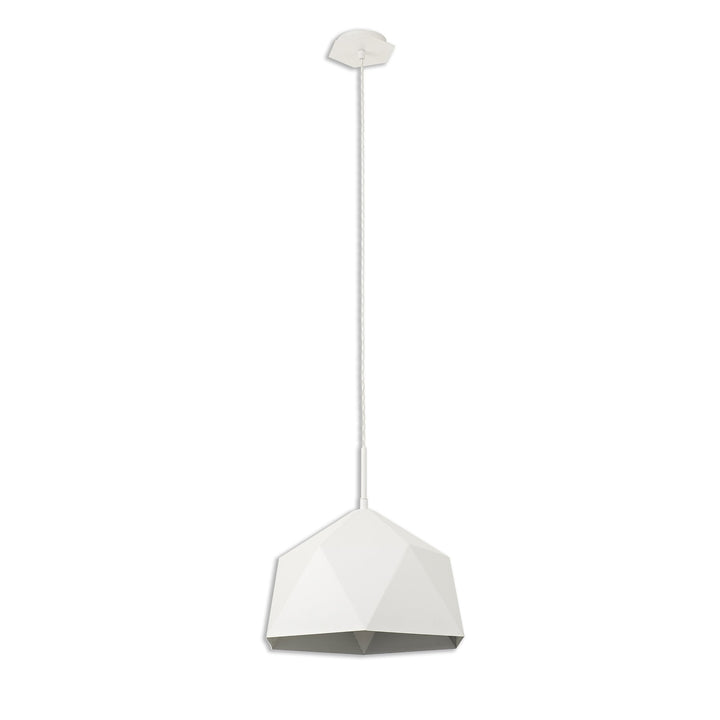 Nelson Lighting NL84609 Isle Single Pendant AdjustableWhite/Silver Inner