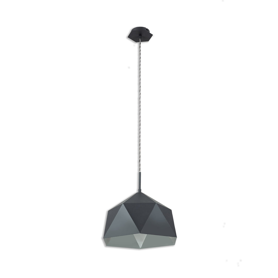 Nelson Lighting NL84619 Isle Single Pendant Adjustable Graphite/White Inner