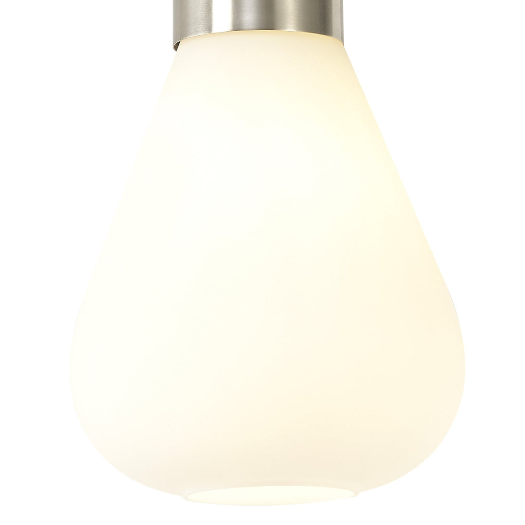 Nelson Lighting NL84639 Olivia Narrow Pendant Satin Nickel/Opal Glass & Clear Twisted Cable