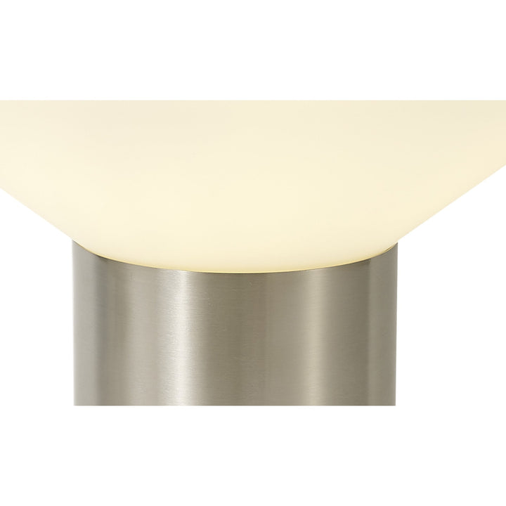 Nelson Lighting NL84669 Olivia Wide Table Lamp Satin Nickel/Opal Glass