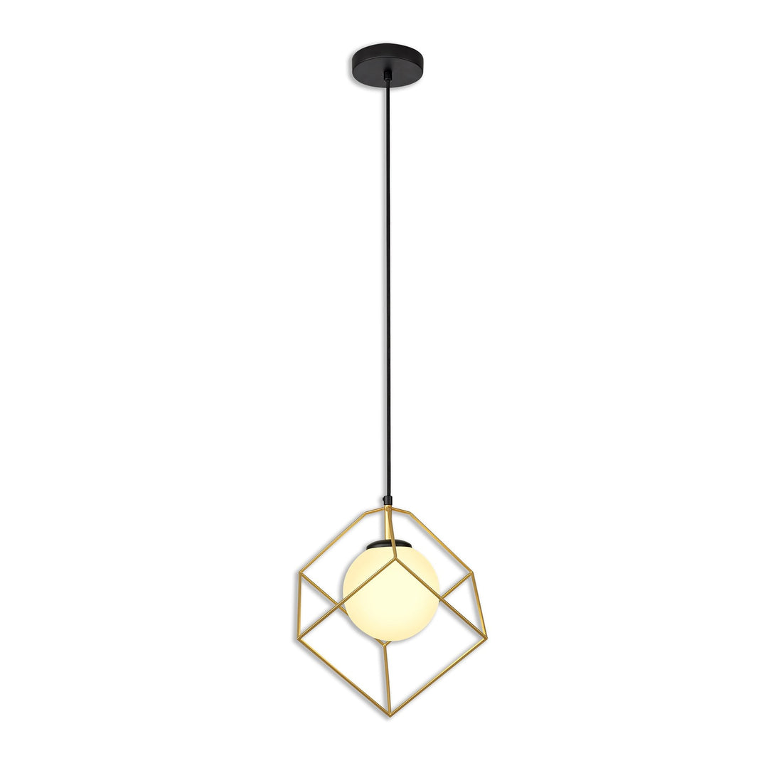 Nelson Lighting NL84839 Helma Single Pendant Adjustable Matt Black/Painted Gold