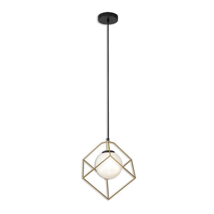 Nelson Lighting NL84839 Helma Single Pendant Adjustable Matt Black/Painted Gold