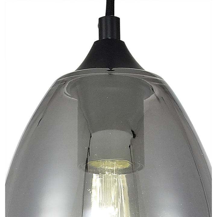 Nelson Lighting NL84849 Kane Pendant 15cm Cone Matt Black & Smoke