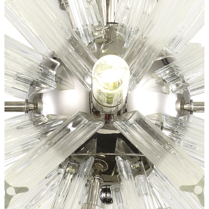 Nelson Lighting NL85099 Clover 10 Light Round Pendant Polished Nickel / Clear Glass