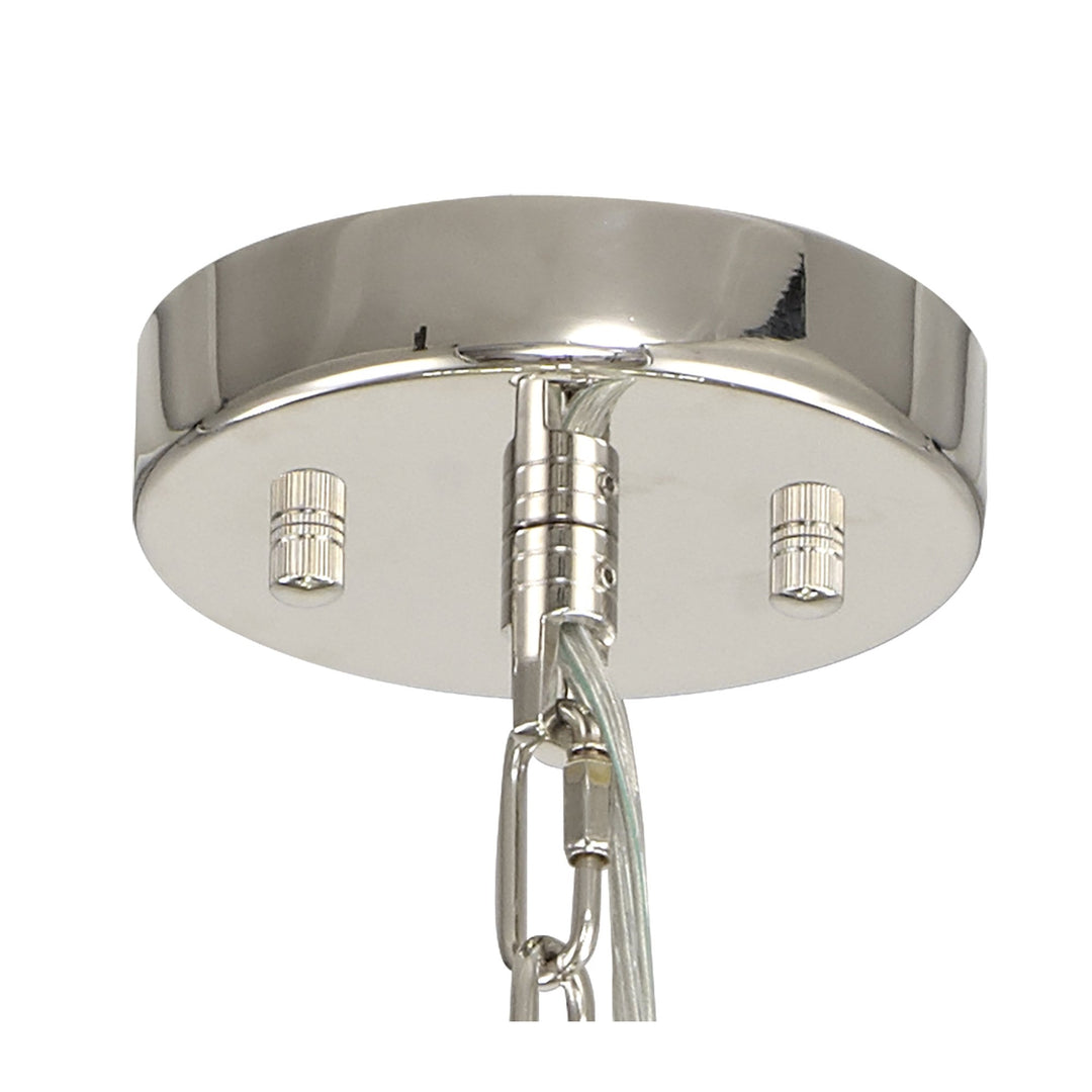 Nelson Lighting NL85109 Clover 10 Light Round Pendant Polished Nickel / Smoke Glass