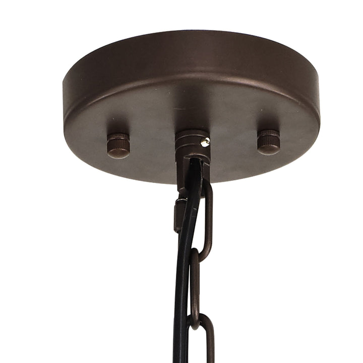 Nelson Lighting NL85149 Clover 10 Light Round Pendant Brown Oxide / Champagne Gold Glass