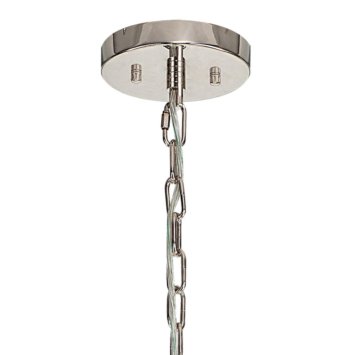 Nelson Lighting NL85159 Clover 16 Light Round Pendant Polished Nickel / Clear Glass