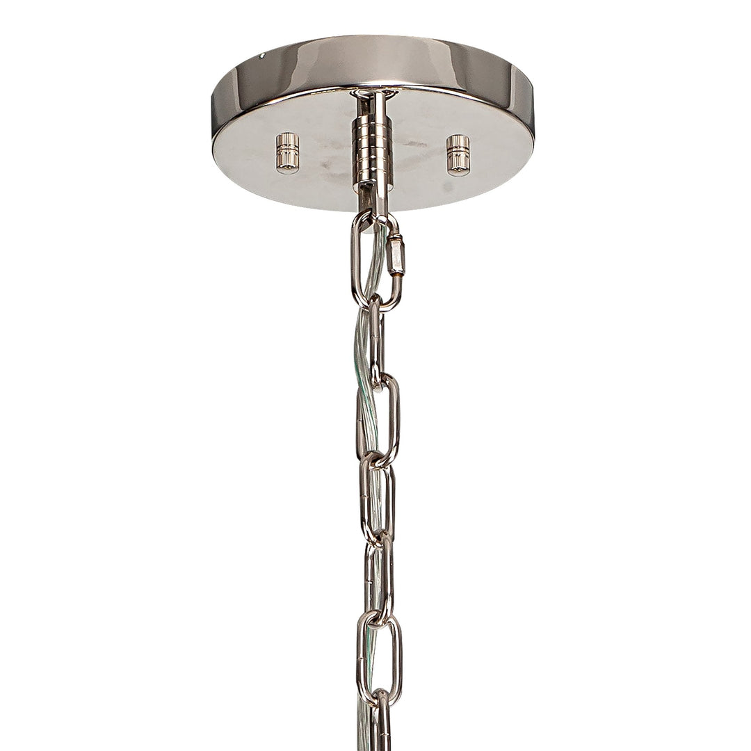 Nelson Lighting NL85169 Clover 16 Light Round Pendant Polished Nickel / Smoke Glass