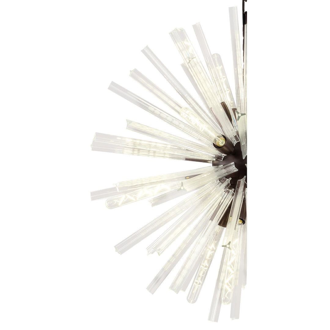 Nelson Lighting NL85189 Clover 16 Light Round Pendant Brown Oxide / Clear Glass