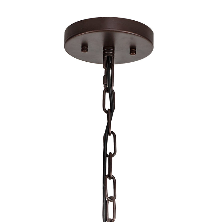 Nelson Lighting NL85199 Clover 16 Light Round Pendant Brown Oxide / Smoke Glass