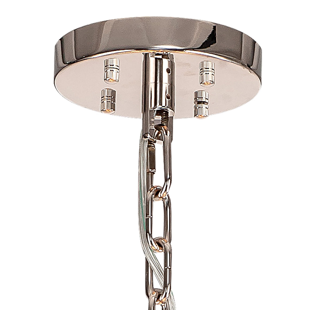 Nelson Lighting NL85239 Clover 32 Light Round Pendant Polished Nickel / Champagne Glass