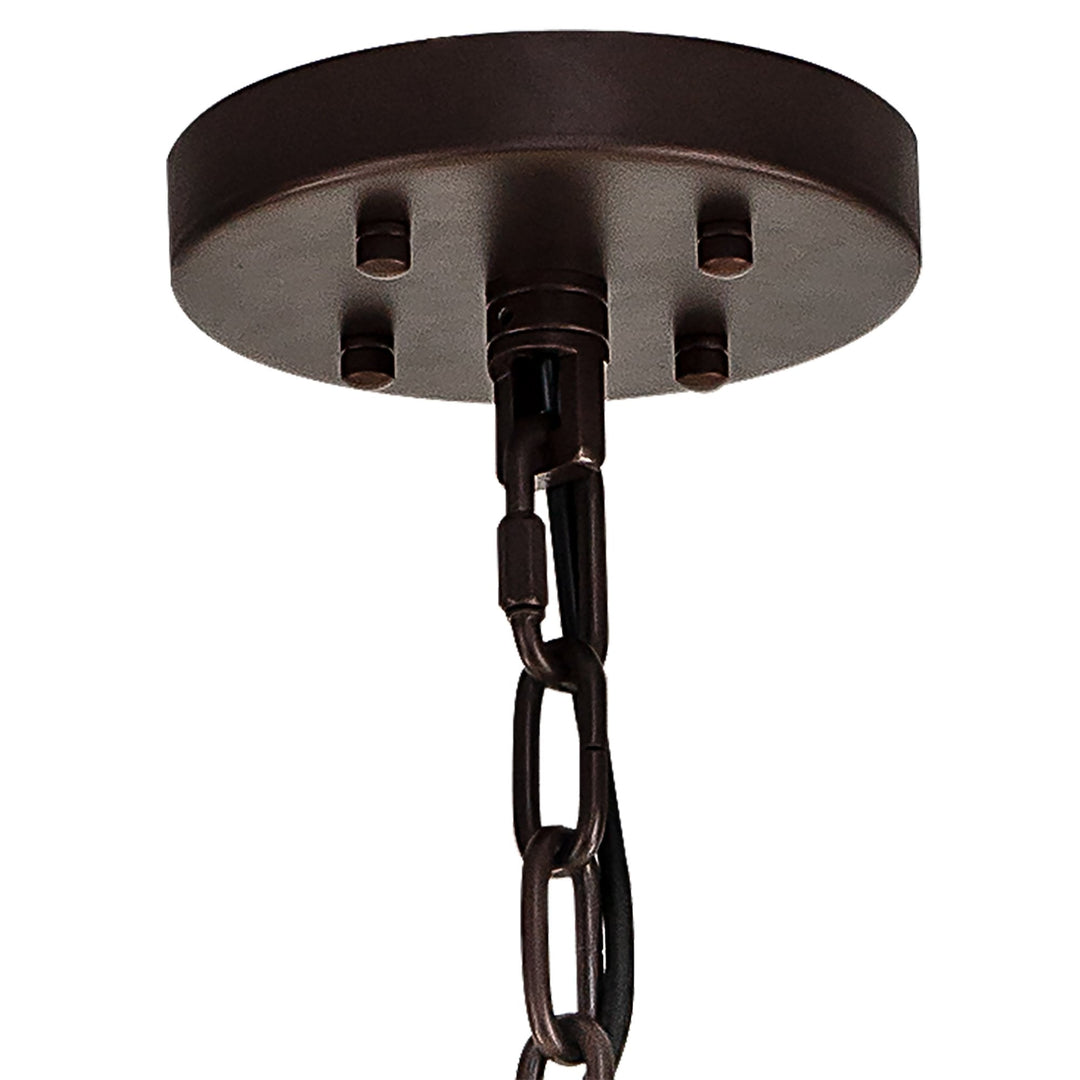 Nelson Lighting NL85249 Clover 32 Light Round Pendant Brown Oxide / Clear Glass