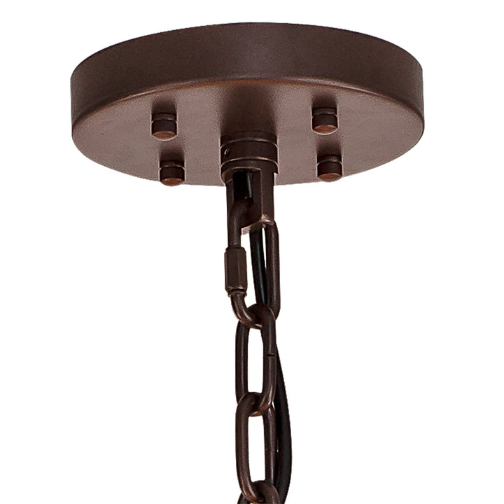 Nelson Lighting NL85269 Clover 32 Light Round Pendant Brown Oxide / Champagne Glass