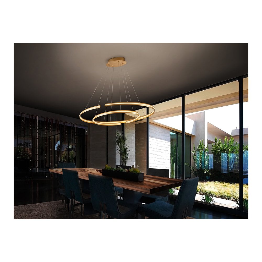 Schuller 652043B Elipse LED Pendant Gold Opal Dimmable