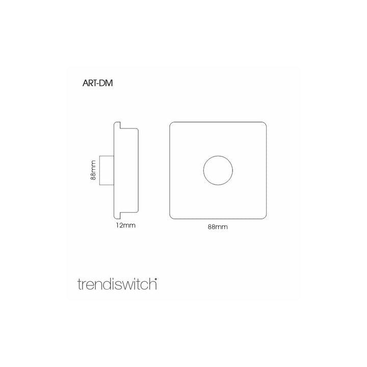 Trendiswitch ART-DMSI * Trendi Artistic Modern 1 Gang 1 Way Dimmer Switch 200W (NOT LED) Silver