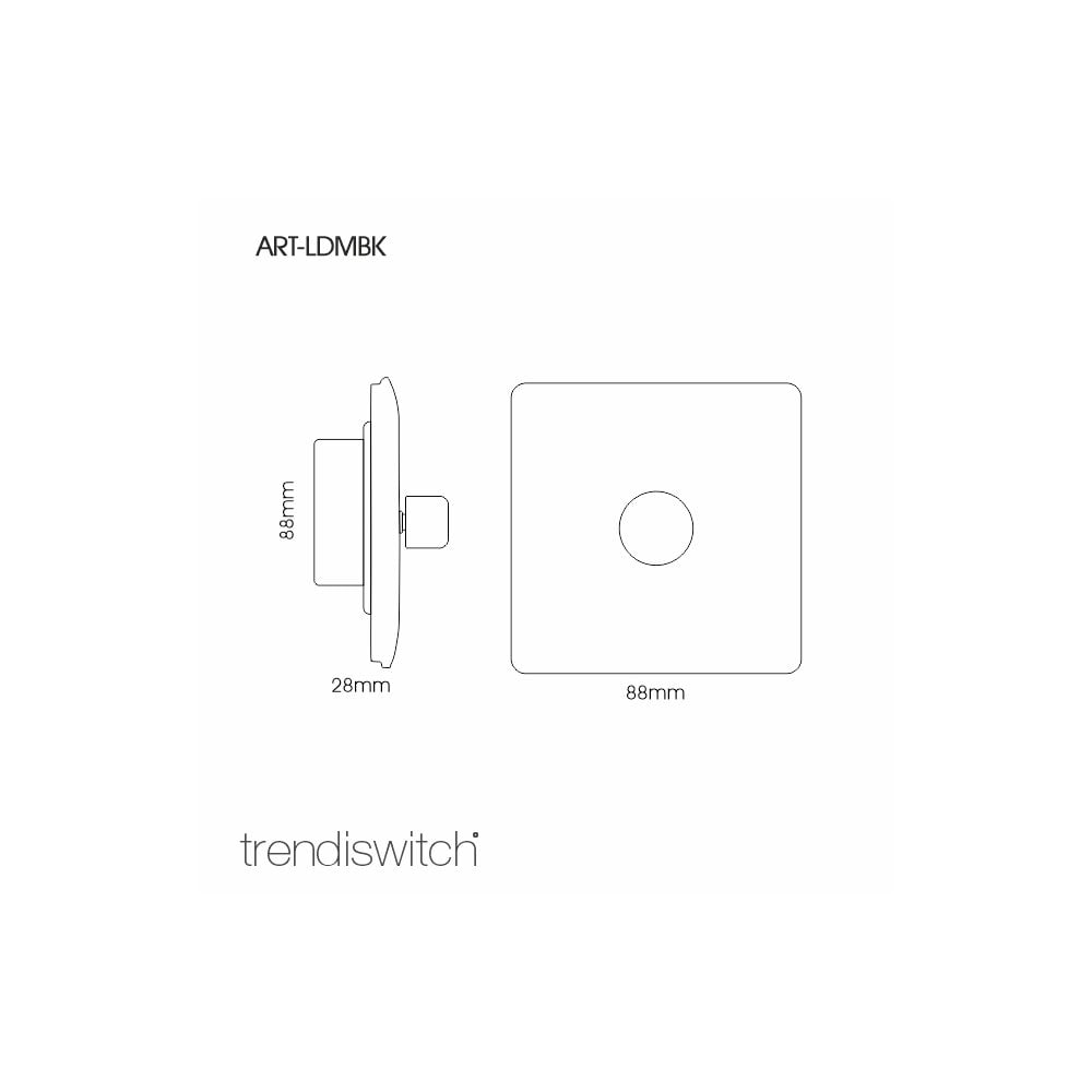 Trendiswitch ART-LDMBK Trendi Artistic Modern 1 Gang 1 Way LED Dimmer Switch Gloss Black/Chrome