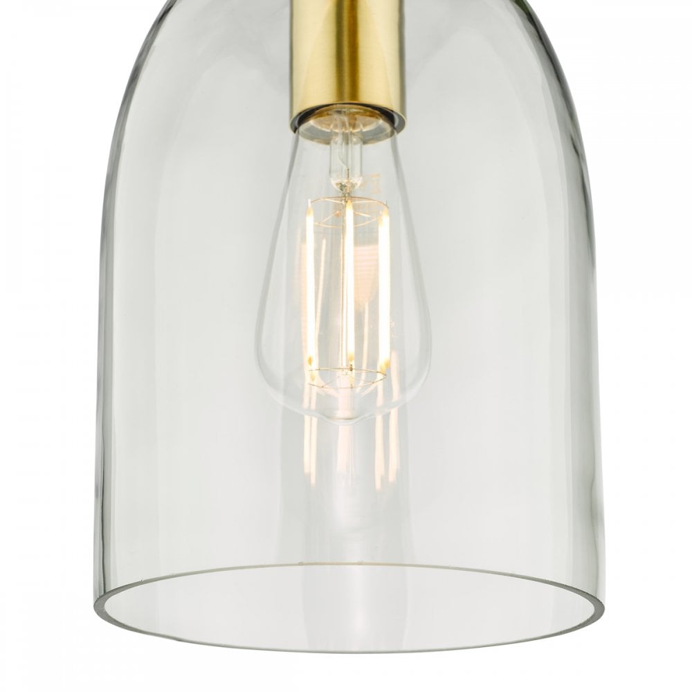 Dar ARC0163 Archie Pendant Satin Bronze Glass