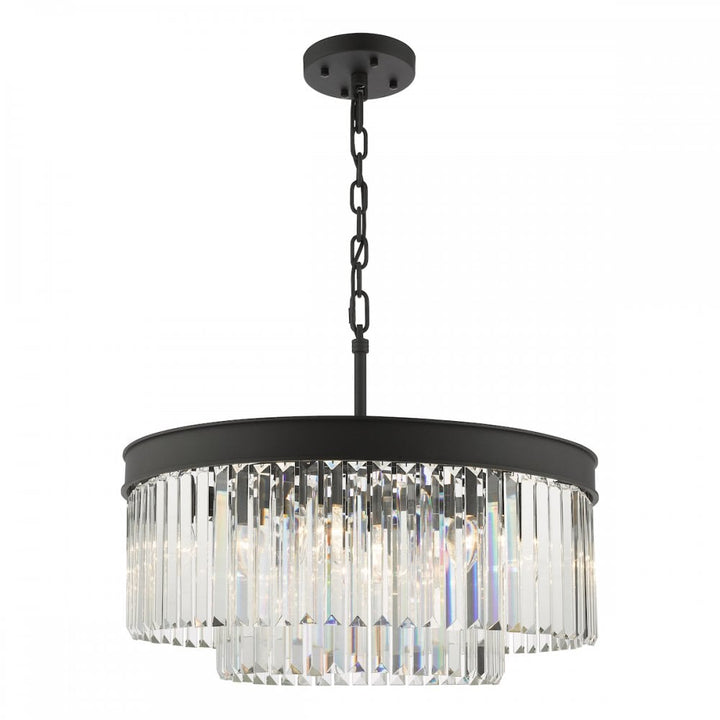 Dar CEL0622 Celeus 6 Light Chandelier Anthracite & Crystal