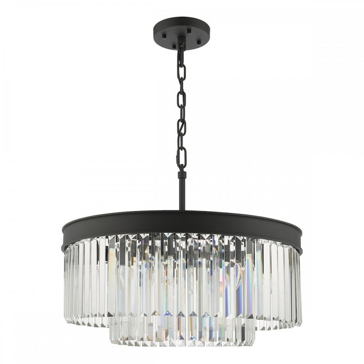 Dar CEL0622 Celeus 6 Light Chandelier Anthracite & Crystal