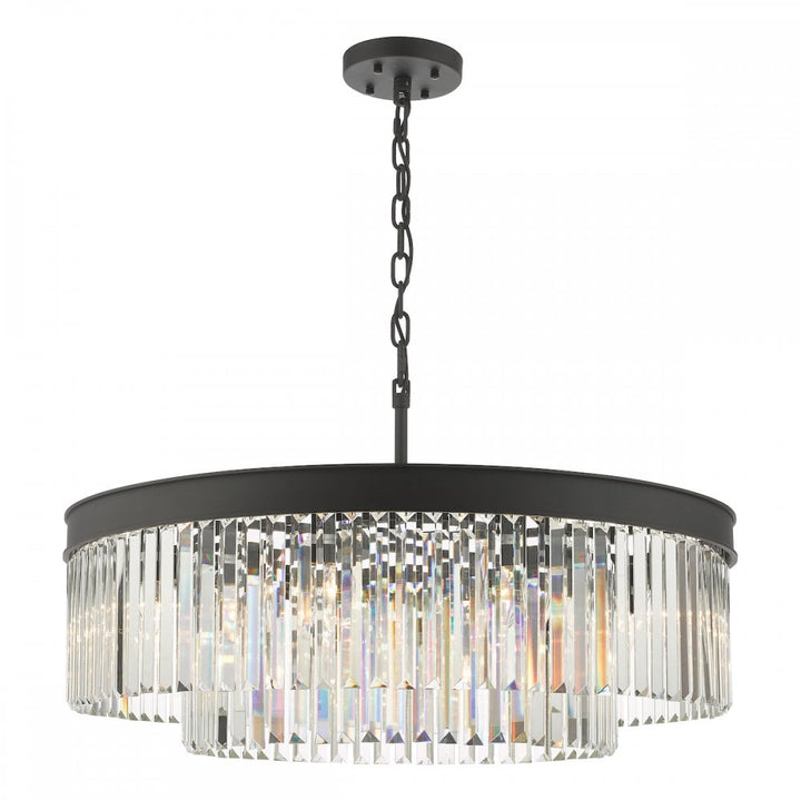 Dar CEL0822 Celeus 8 Light Chandelier Anthracite & Crystal