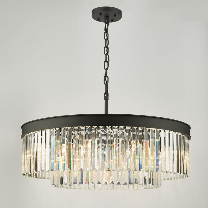 Dar CEL0822 Celeus 8 Light Chandelier Anthracite & Crystal