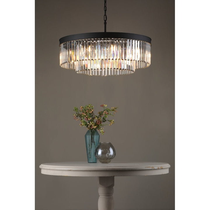 Dar CEL0822 Celeus 8 Light Chandelier Anthracite & Crystal