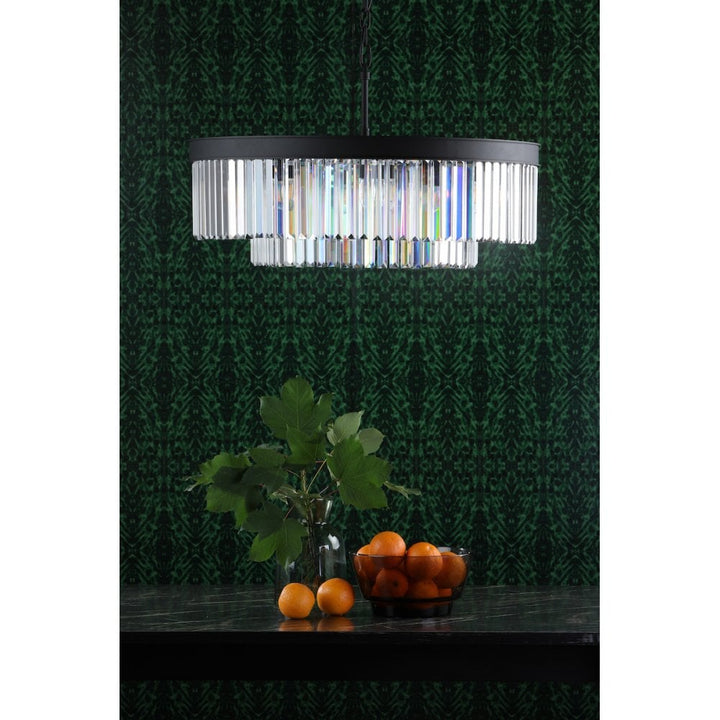 Dar CEL0822 Celeus 8 Light Chandelier Anthracite & Crystal