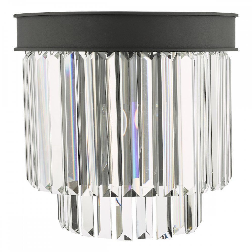 Dar CEL0922 Celeus 2 Light Wall Light Anthracite & Crystal