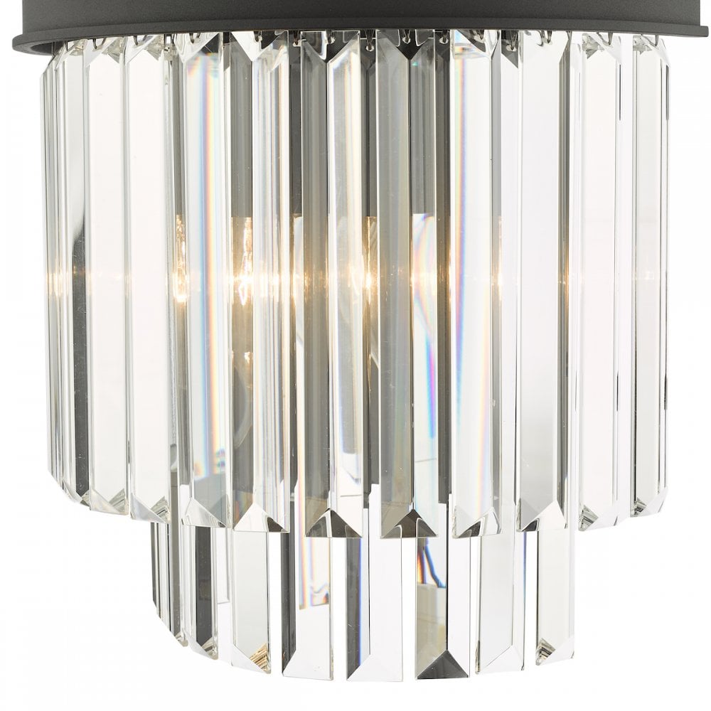 Dar CEL0922 Celeus 2 Light Wall Light Anthracite & Crystal