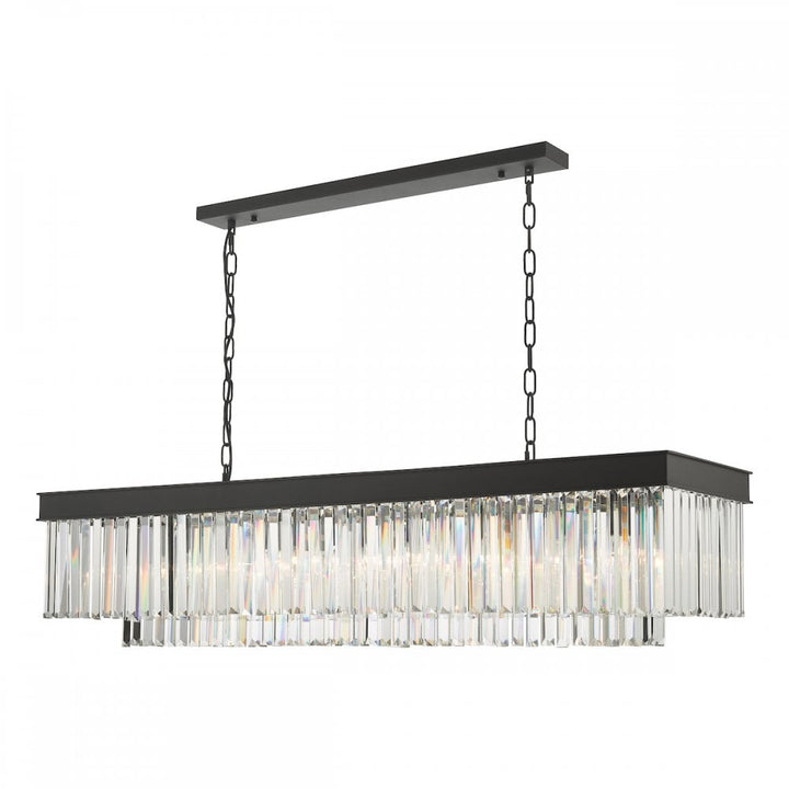 Dar CEL6422 Celeus 6 Light Bar Pendant Anthracite & Crystal