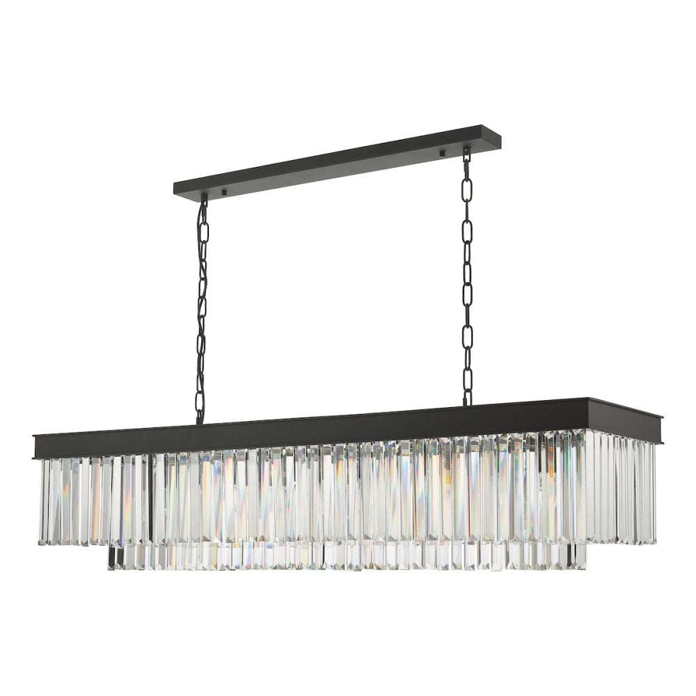 Dar CEL6422 Celeus 6 Light Bar Pendant Anthracite & Crystal