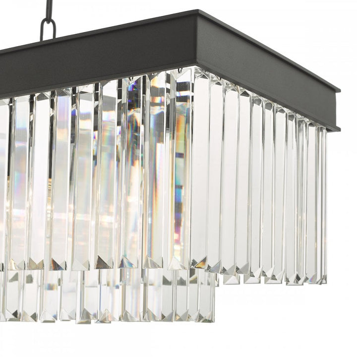 Dar CEL6422 Celeus 6 Light Bar Pendant Anthracite & Crystal