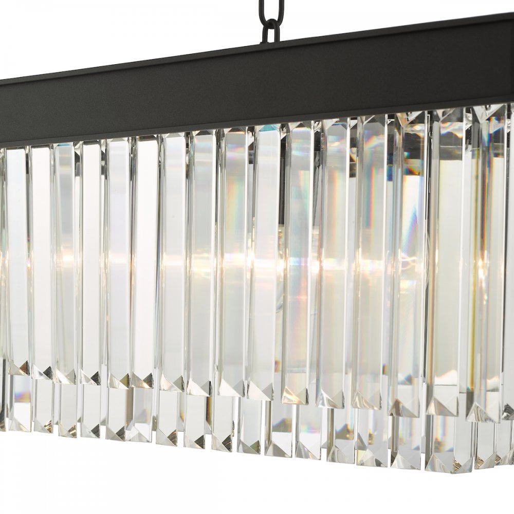 Dar CEL6422 Celeus 6 Light Bar Pendant Anthracite & Crystal