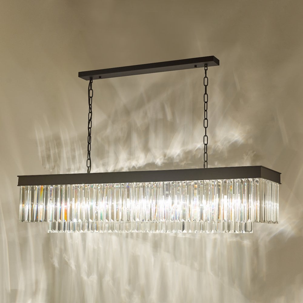 Dar CEL6422 Celeus 6 Light Bar Pendant Anthracite & Crystal