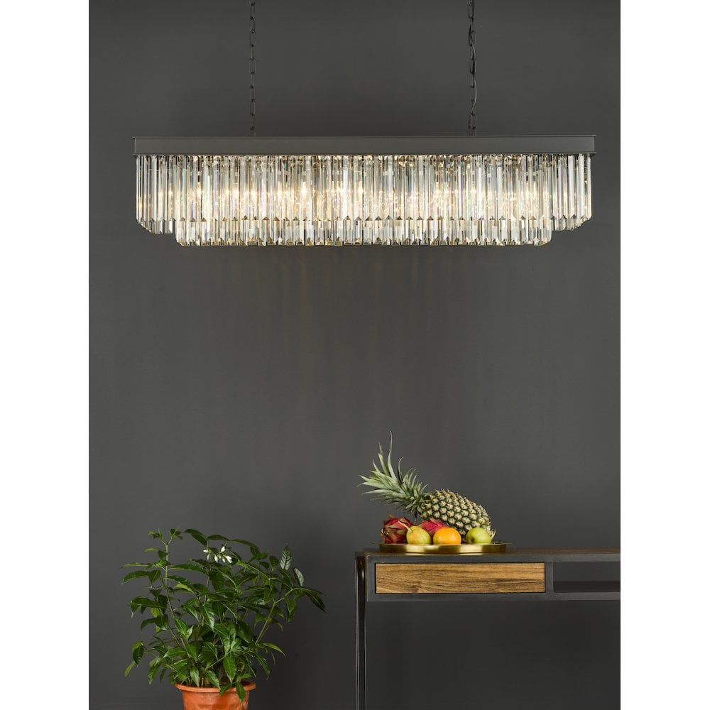 Dar CEL6422 Celeus 6 Light Bar Pendant Anthracite & Crystal