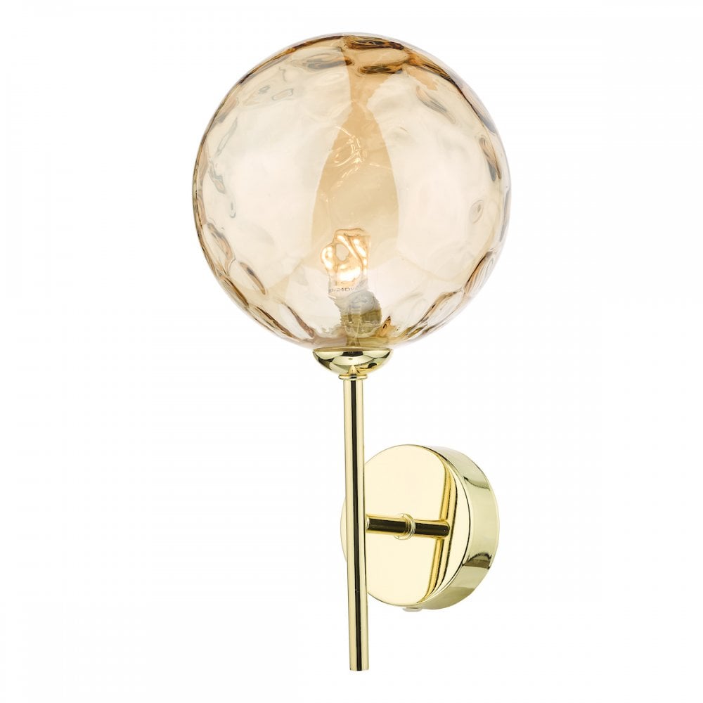 Dar Lighting COH0735-11 | Cohen | Wall Light | Polished Gold & Champagne Glass