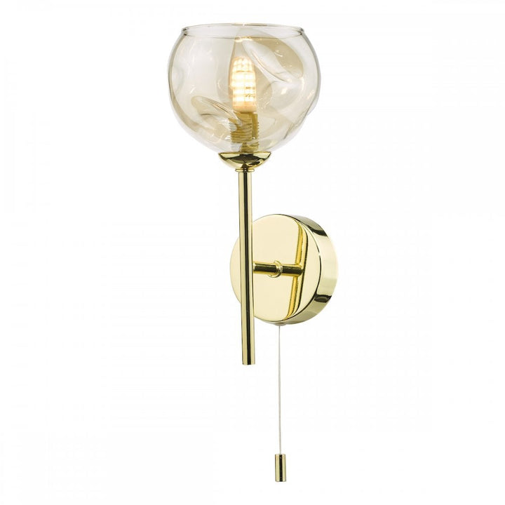 Dar COH0735-16 Cohen Wall Light Polished Gold Champagne Glass