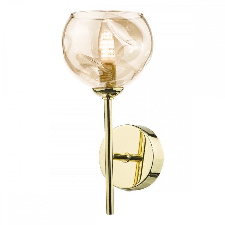 Dar COH0735-16 Cohen Wall Light Polished Gold Champagne Glass