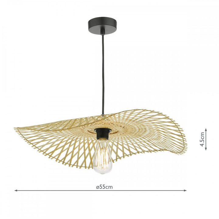 Dar DEJ6529 Deja Easy Fit Pendant Natural Rattan