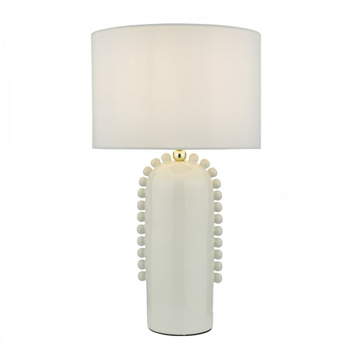 Dar DOL4202 Dolce Table Lamp White Ceramic With Shade