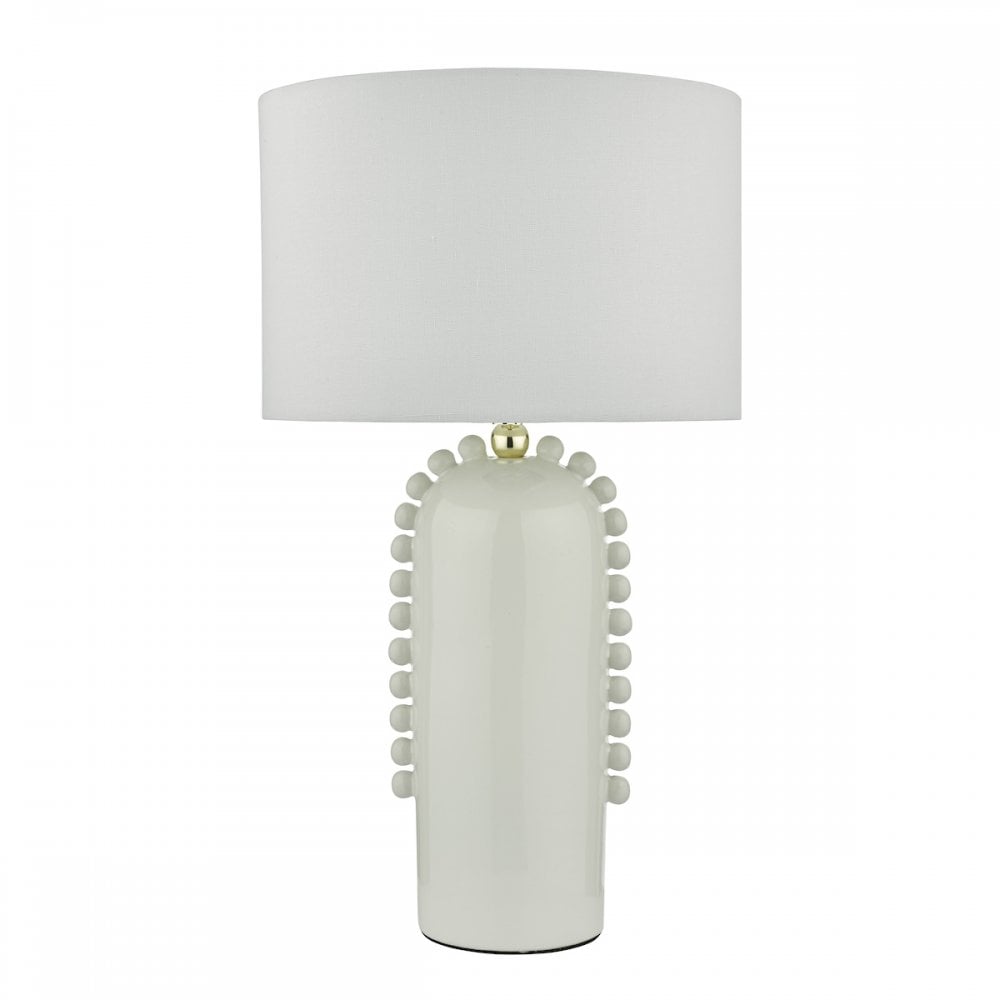 Dar DOL4202 Dolce Table Lamp White Ceramic With Shade