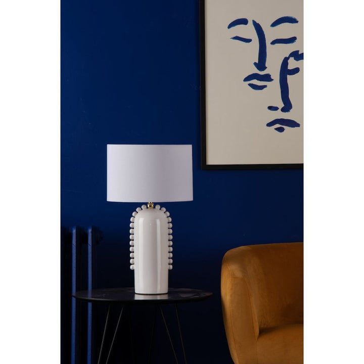 Dar DOL4202 Dolce Table Lamp White Ceramic With Shade