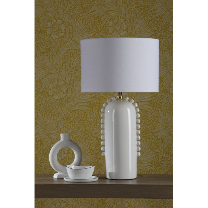 Dar DOL4202 Dolce Table Lamp White Ceramic With Shade