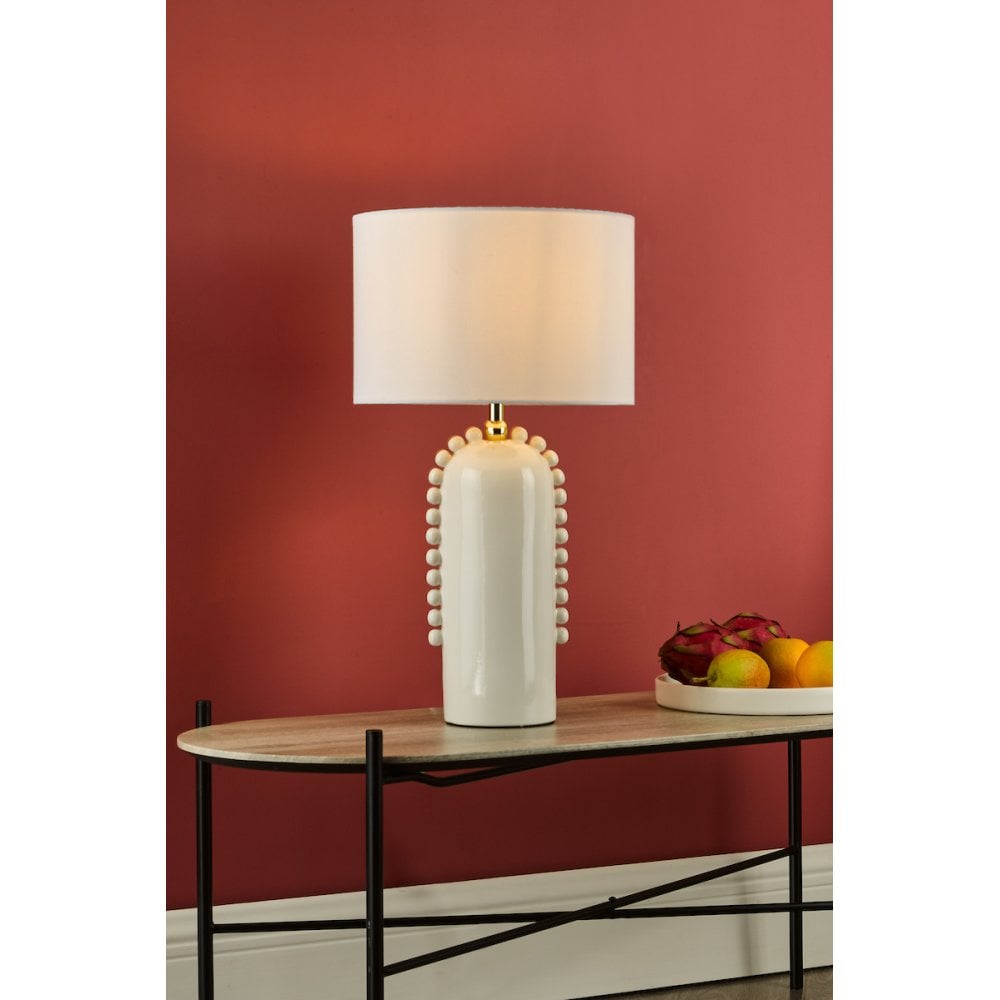 Dar DOL4202 Dolce Table Lamp White Ceramic With Shade