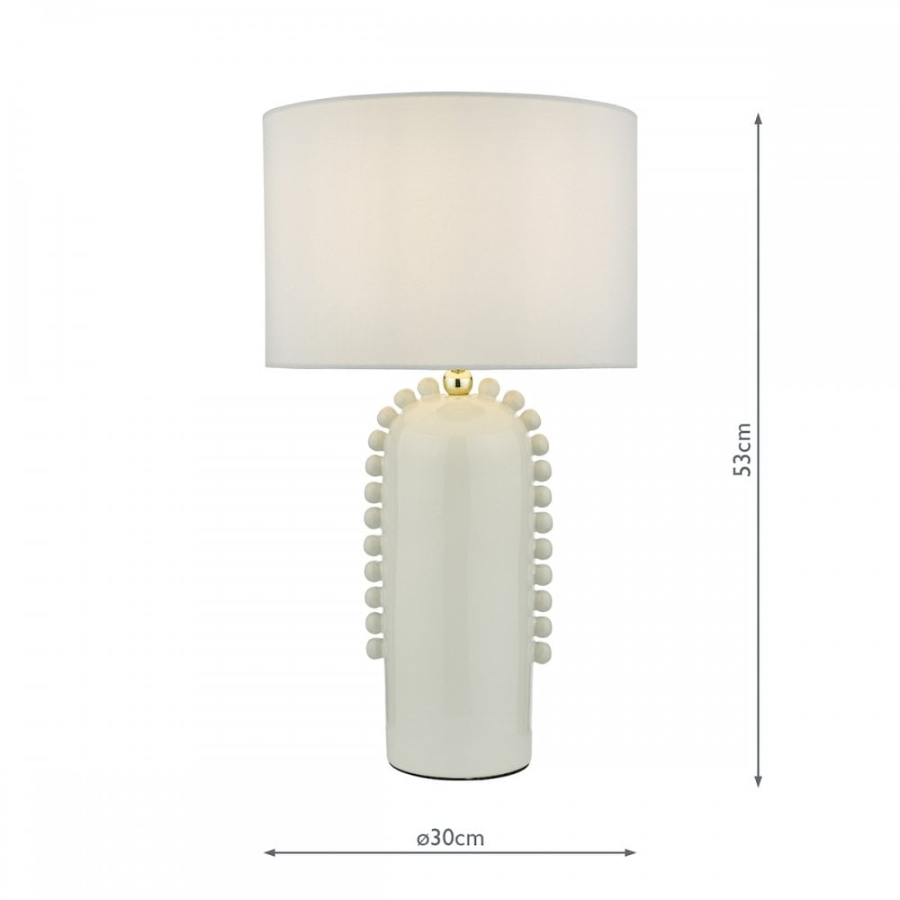 Dar DOL4202 Dolce Table Lamp White Ceramic With Shade