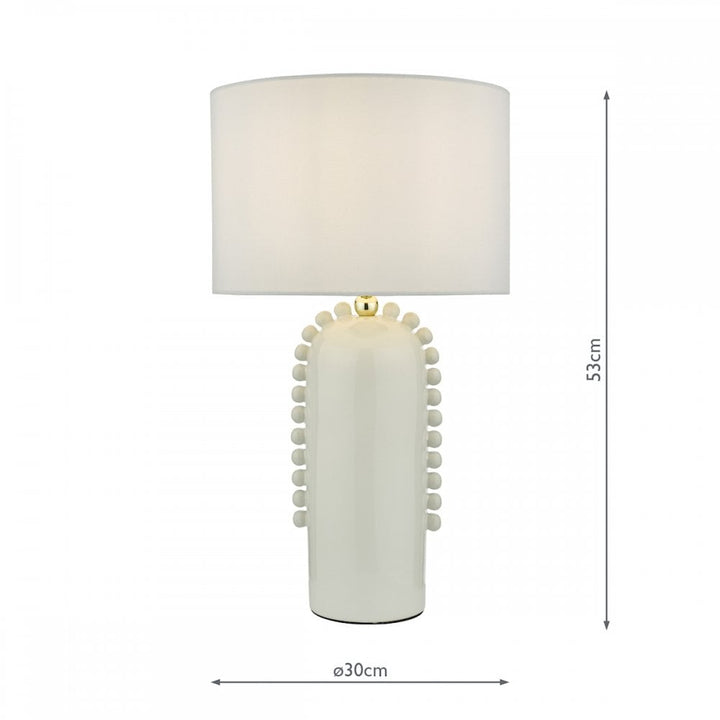 Dar DOL4202 Dolce Table Lamp White Ceramic With Shade