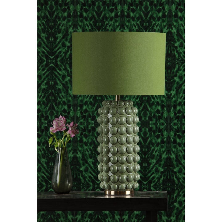 Dar ETZ4224 Etzel Table Lamp Green Antique Brass With Shade