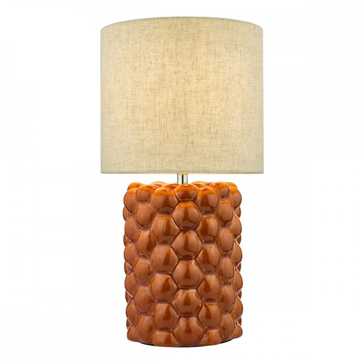 Dar JAY4211 Jayden Table Lamp Orange Glaze With Shade