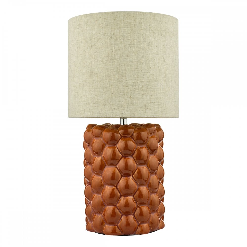 Dar JAY4211 Jayden Table Lamp Orange Glaze With Shade
